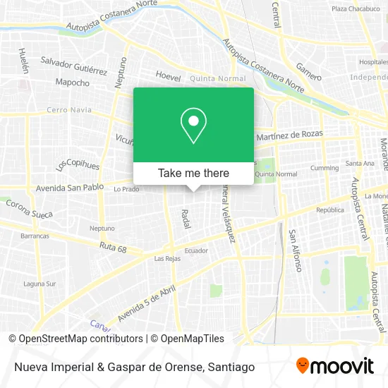 Nueva Imperial & Gaspar de Orense map