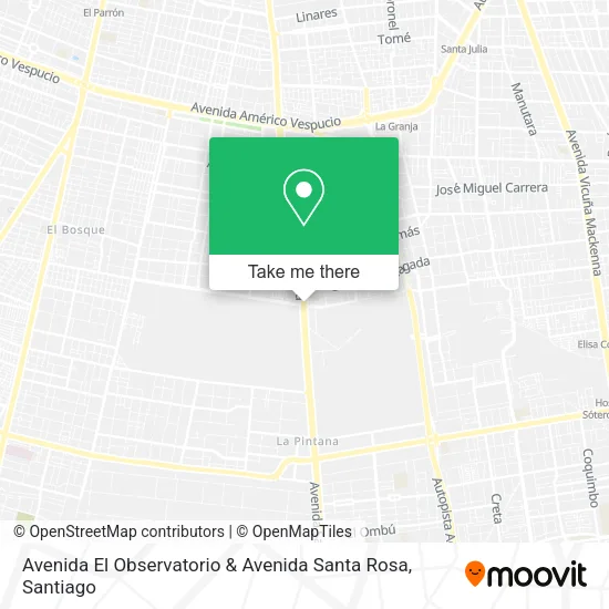 Mapa de Avenida El Observatorio & Avenida Santa Rosa