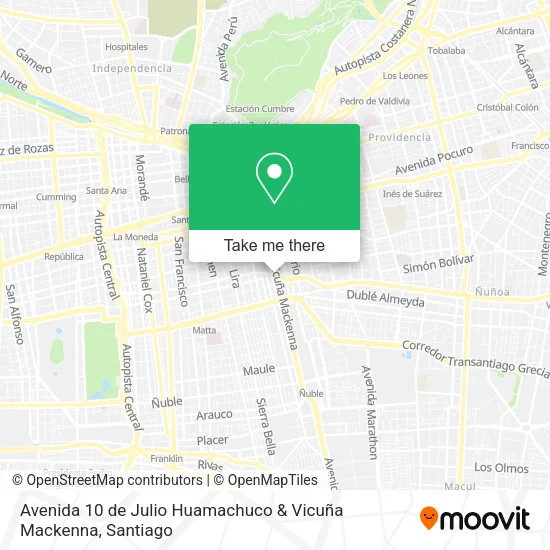 Avenida 10 de Julio Huamachuco & Vicuña Mackenna map
