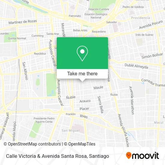 Mapa de Calle Victoria & Avenida Santa Rosa