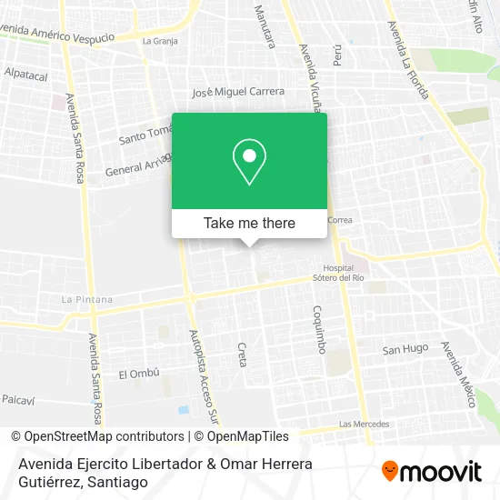 Mapa de Avenida Ejercito Libertador & Omar Herrera Gutiérrez