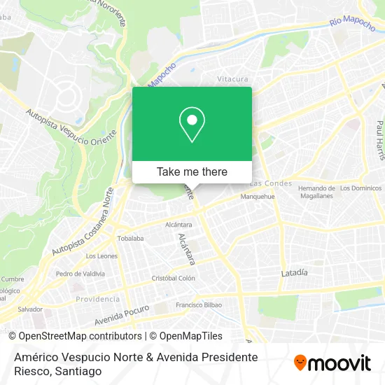 Américo Vespucio Norte & Avenida Presidente Riesco map