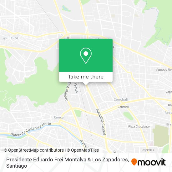 Presidente Eduardo Frei Montalva & Los Zapadores map