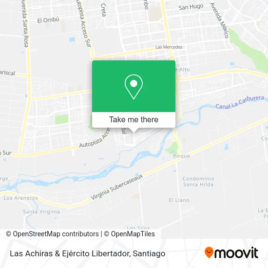 Las Achiras & Ejército Libertador map