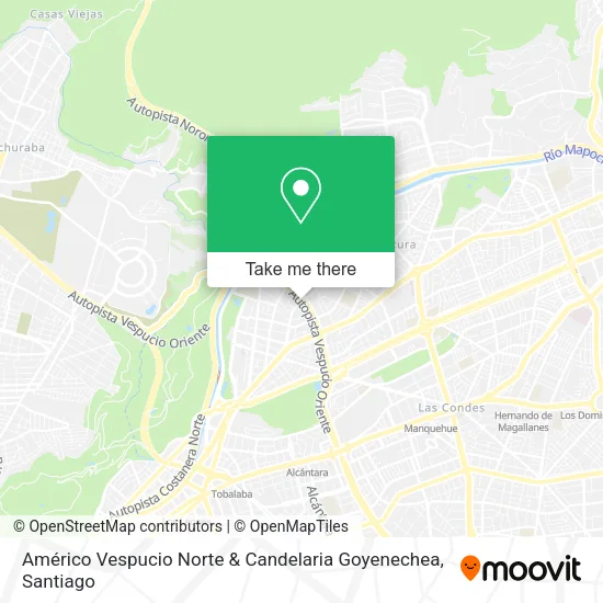 Américo Vespucio Norte & Candelaria Goyenechea map