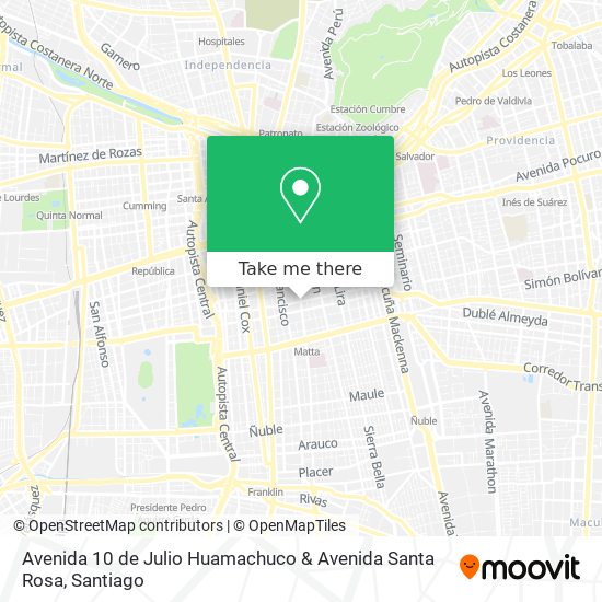 Avenida 10 de Julio Huamachuco & Avenida Santa Rosa map