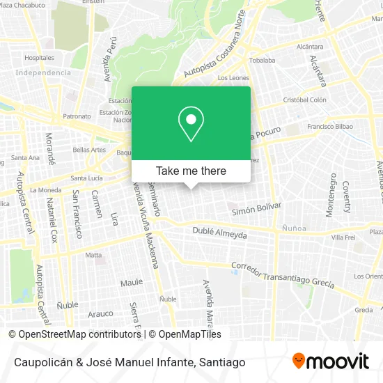 Caupolicán & José Manuel Infante map