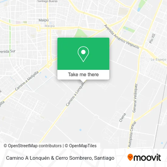 Mapa de Camino A Lonquén & Cerro Sombrero