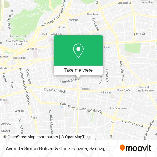 Avenida Simón Bolívar & Chile España map