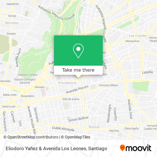 Eliodoro Yañez & Avenida Los Leones map