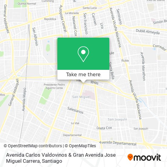 Mapa de Avenida Carlos Valdovinos & Gran Avenida Jose Miguel Carrera