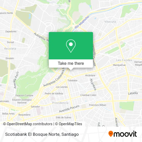 Scotiabank El Bosque Norte map