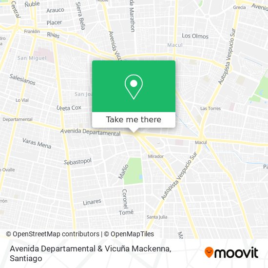 Mapa de Avenida Departamental & Vicuña Mackenna