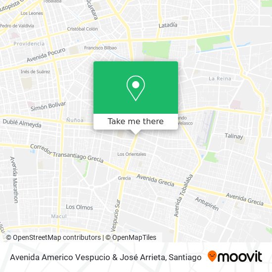 Avenida Americo Vespucio & José Arrieta map