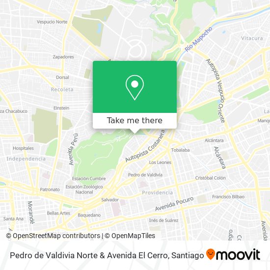Pedro de Valdivia Norte & Avenida El Cerro map
