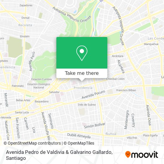 Mapa de Avenida Pedro de Valdivia & Galvarino Gallardo