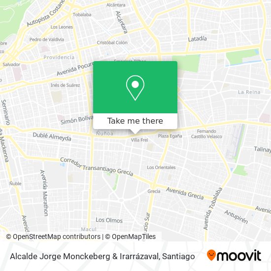 Mapa de Alcalde Jorge Monckeberg & Irarrázaval