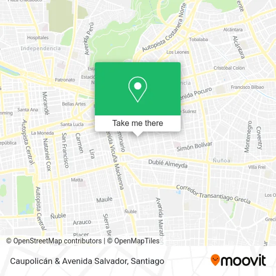 Caupolicán & Avenida Salvador map