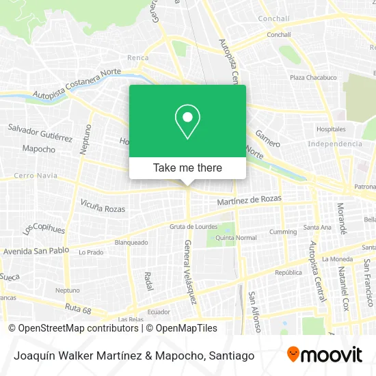 Joaquín Walker Martínez & Mapocho map