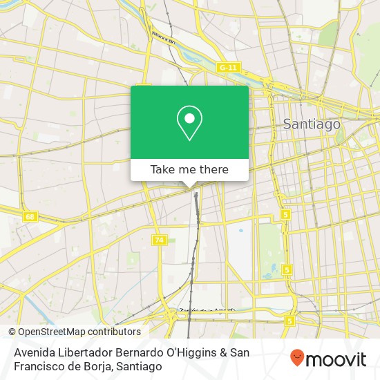 Mapa de Avenida Libertador Bernardo O'Higgins & San Francisco de Borja