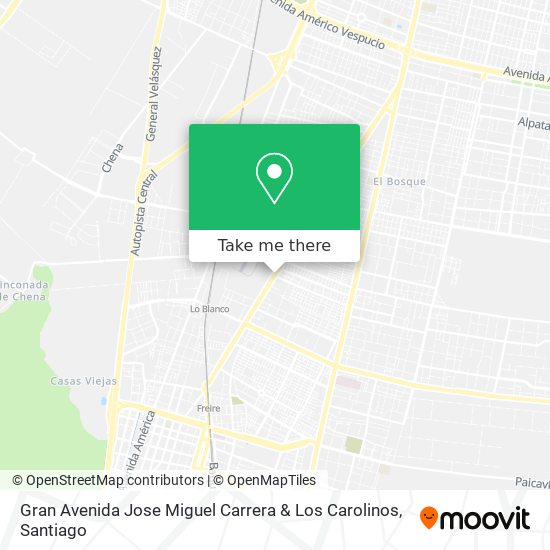 Gran Avenida Jose Miguel Carrera & Los Carolinos map