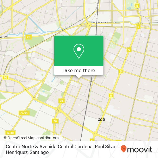 Cuatro Norte & Avenida Central Cardenal Raul Silva Henriquez map