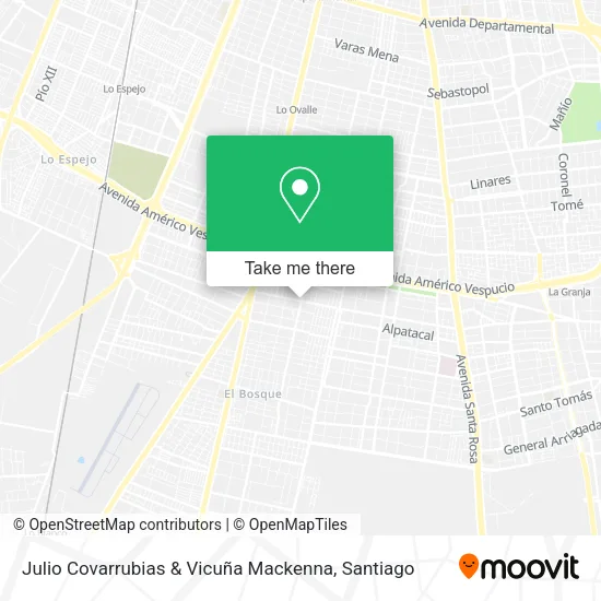 Julio Covarrubias & Vicuña Mackenna map