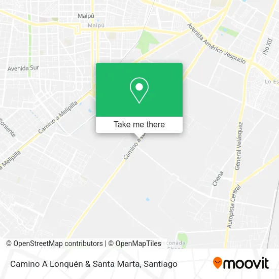 Mapa de Camino A Lonquén & Santa Marta