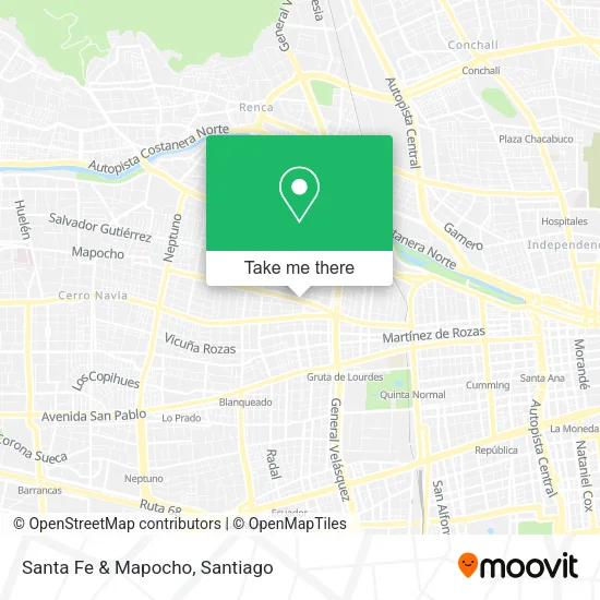 Santa Fe & Mapocho map