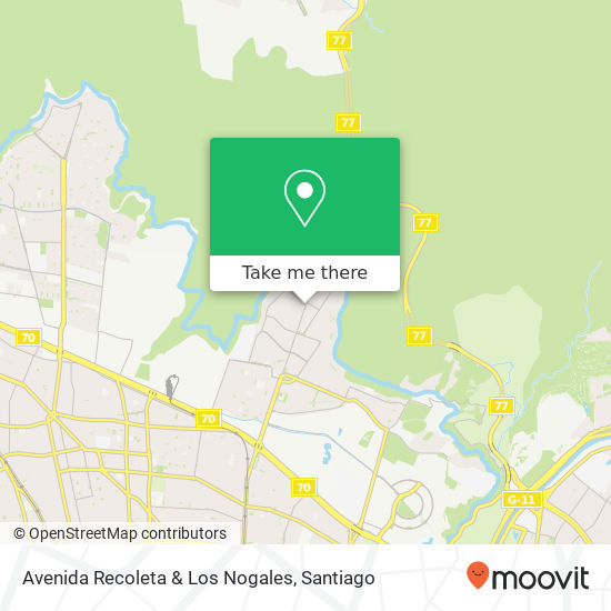 Avenida Recoleta & Los Nogales map