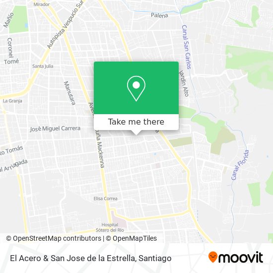 El Acero & San Jose de la Estrella map