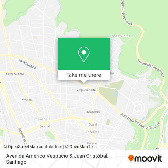 Avenida Americo Vespucio & Juan Cristóbal map