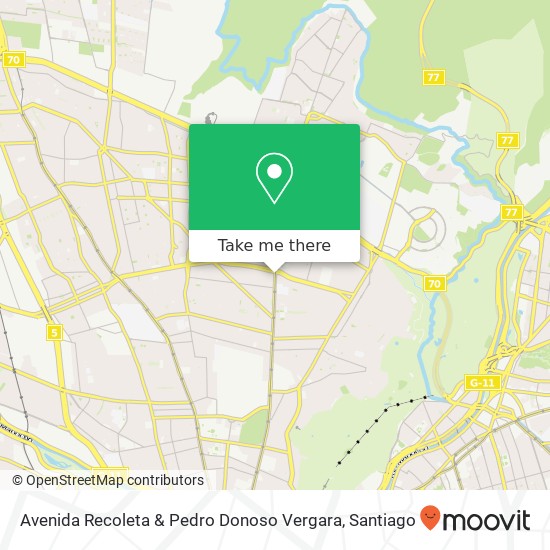 Mapa de Avenida Recoleta & Pedro Donoso Vergara