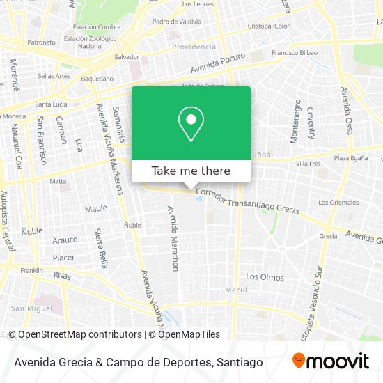 Mapa de Avenida Grecia & Campo de Deportes
