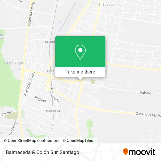 Balmaceda & Colón Sur map