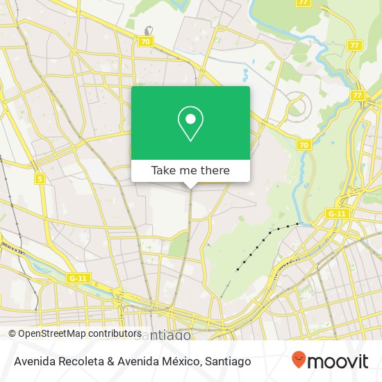 Mapa de Avenida Recoleta & Avenida México