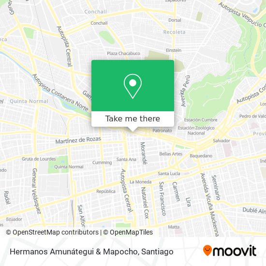 Mapa de Hermanos Amunátegui & Mapocho