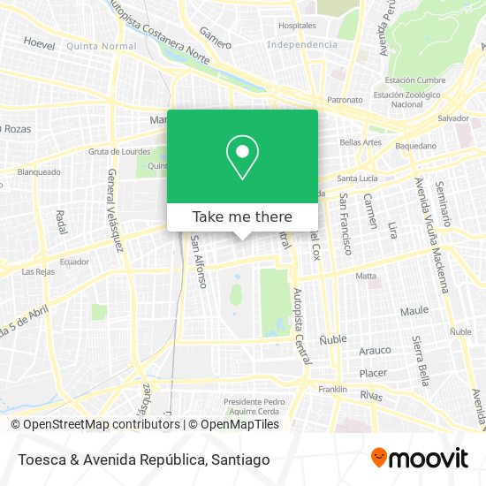 Toesca & Avenida República map