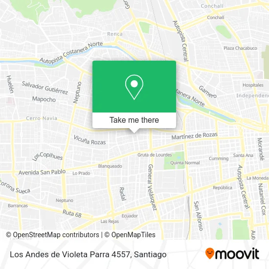 Los Andes de Violeta Parra 4557 map