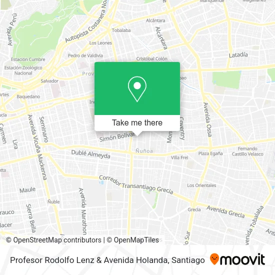Profesor Rodolfo Lenz & Avenida Holanda map