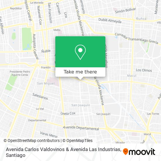 Mapa de Avenida Carlos Valdovinos & Avenida Las Industrias