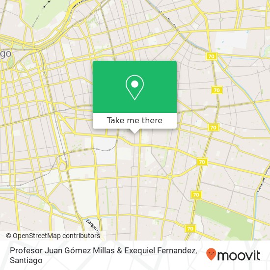 Profesor Juan Gómez Millas & Exequiel Fernandez map