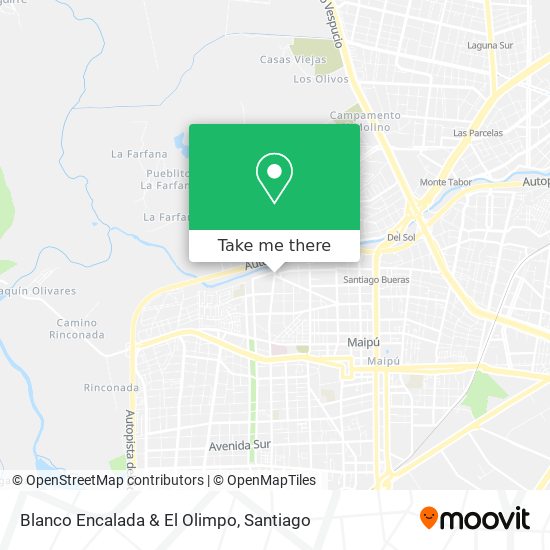 Blanco Encalada & El Olimpo map