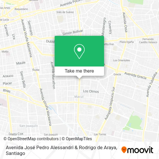Avenida José Pedro Alessandri & Rodrigo de Araya map