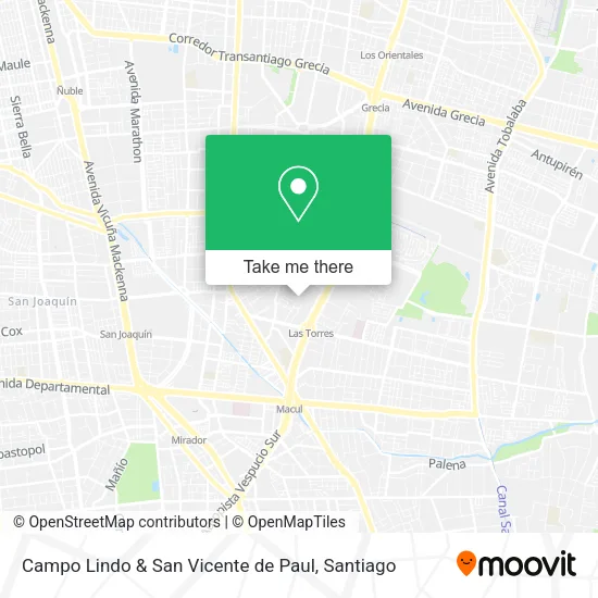 Campo Lindo & San Vicente de Paul map
