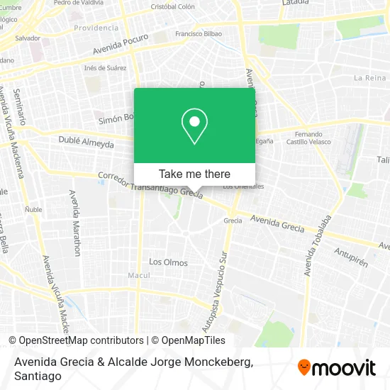 Avenida Grecia & Alcalde Jorge Monckeberg map