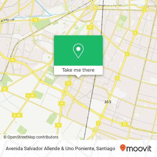 Avenida Salvador Allende & Uno Poniente map