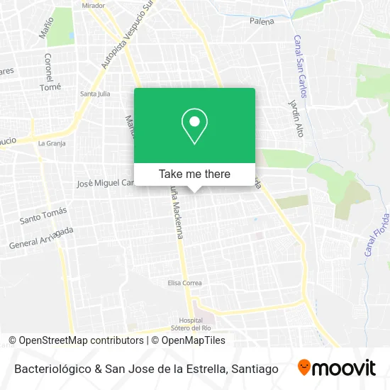 Bacteriológico & San Jose de la Estrella map