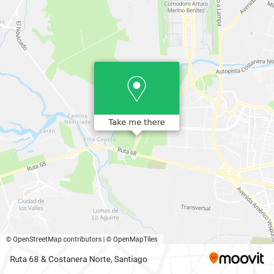 Ruta 68 & Costanera Norte map