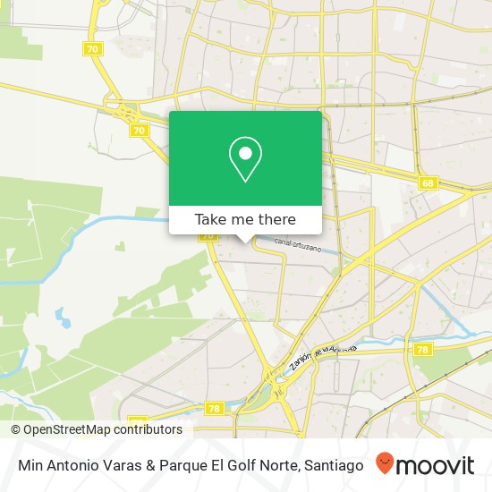 Mapa de Min Antonio Varas & Parque El Golf Norte